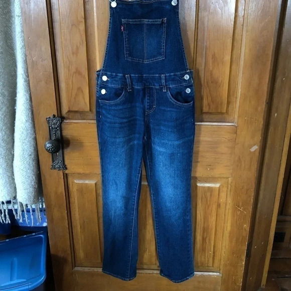 Host Pick! LEVI’S Denim Overalls with  Red and White Straps - Picture 2 of 13